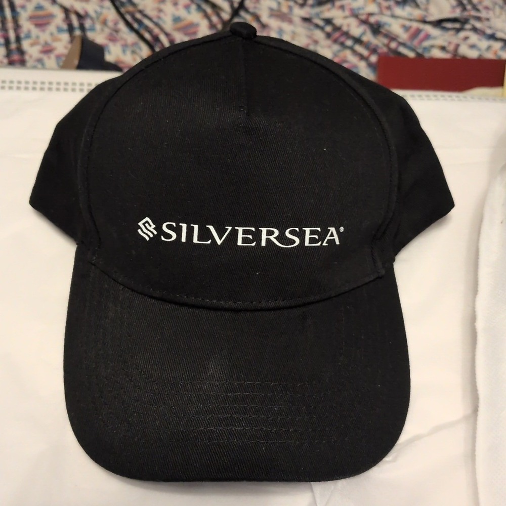 Silversea Cruises Black Baseball Cap Adjustable Snapback Hat Embroidered Logo